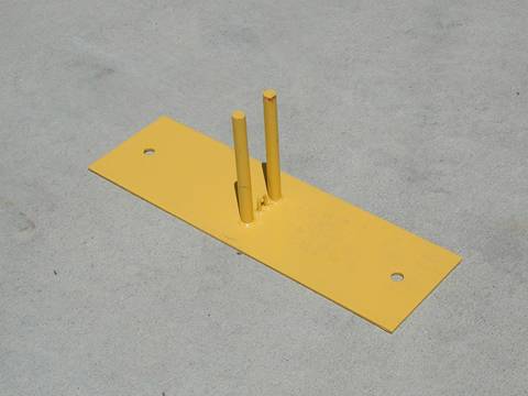 Éste es un pie de cercado amarillo que se utiliza en cerca del portable de Canadá.