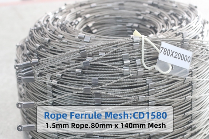 Malla arquitectónica de X Tend Wire Rope de la cerca, malla de acero inoxidable flexible 4 del cable