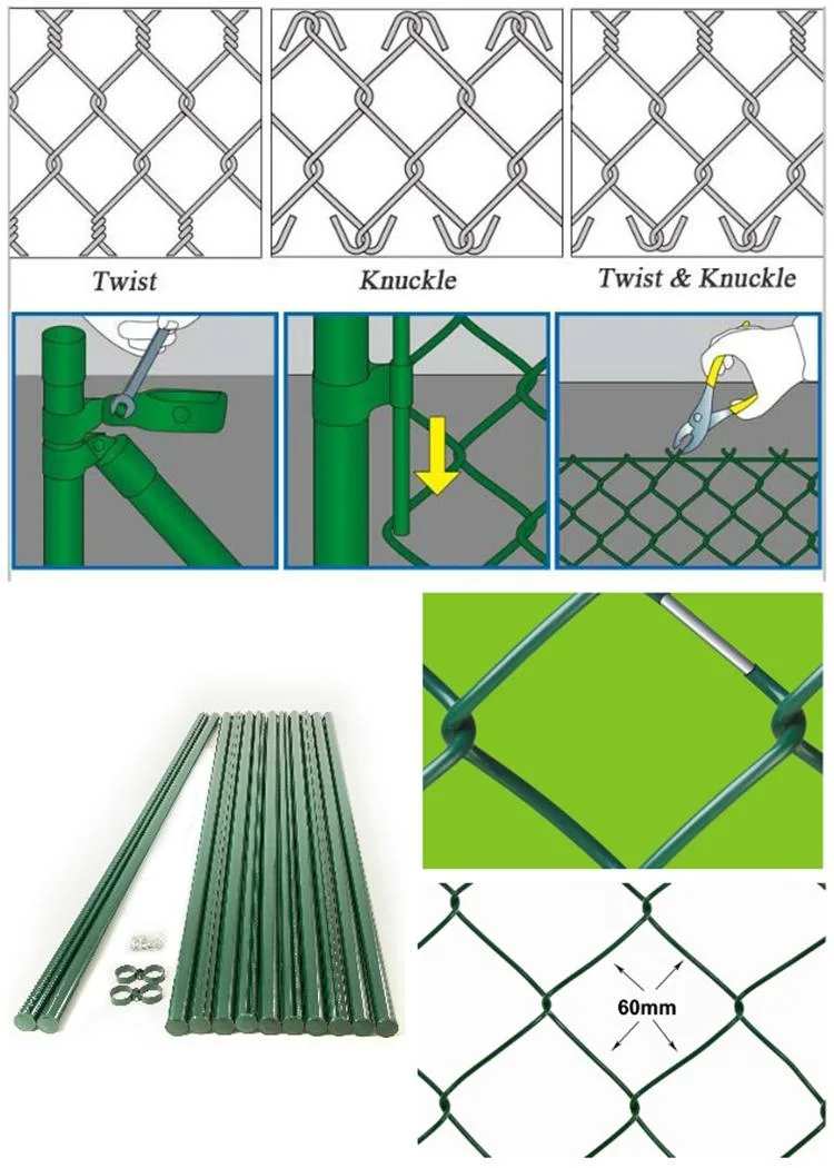 Material del hierro y cerca Garden Metal Fence de Diamond Hole Shape Chain Link