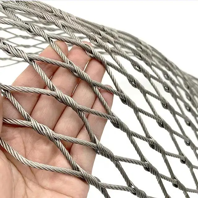 Alta calidad de la piscina de hierro malla de cerca de acero inoxidable flexible de alambre de cuerda zoo malla de cerca de USA malla de cerca 1