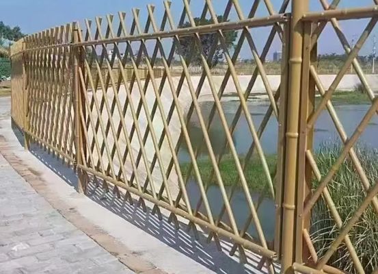 Imitación de la cerca de la granja de bambú barandilla de protección para espacios exteriores estéticos