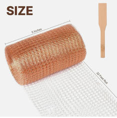 Copper Mesh 5inch x 32 feet Rust proof Copper Mesh Roll for Preventing Rodent