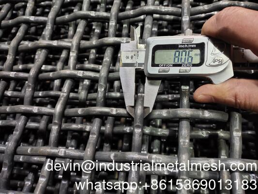 Malla de alambre crimpado 65mn, malla de pantalla tejida para trituradora, malla de pantalla vibratoria con gancho personalizado