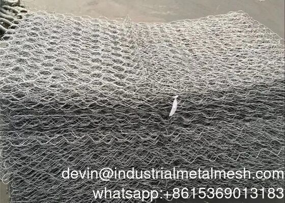 Gabión de alambre de acero galvanizado de bajo carbono para proyecto de conservación de agua