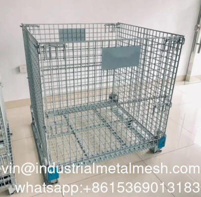 Heavy Duty Capacity Warehouse Mesh Box Wire Cage Metal Bin Storage Containers