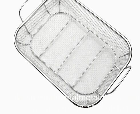 Cesta de acero inoxidable de grado alimenticio, tamaño y forma personalizados, cesta de alambre manual para drenaje, almacenamiento de artículos diversos, drenaje de platos, secado de frutas