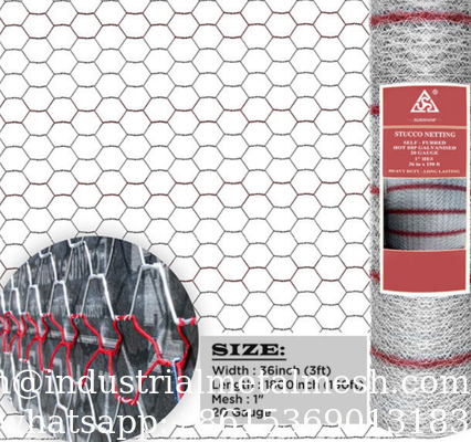 Stucco Mesh - 1” Galvanized Netting - 20 Gauge - 37” x 150’ Roll