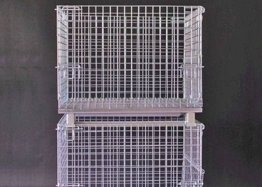 Contenedor de malla de alambre plegable rígida Cesta de metal plegable de acero para almacenamiento