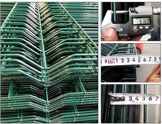 Perímetro de seguridad del jardín 0,4 mm Valla de metal curvada 3d malla de alambre Pista de forma de melocotón