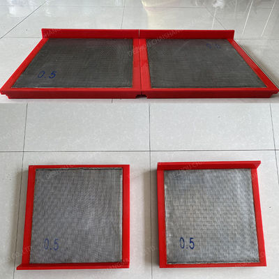 Tejido plano forma de agujero hexagonal 610 * 610 PU poliuretano 80-95 Margen una malla de alambre de cuña
