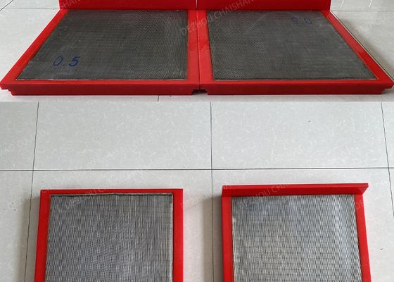 Tejido plano forma de agujero hexagonal 610 * 610 PU poliuretano 80-95 Margen una malla de alambre de cuña
