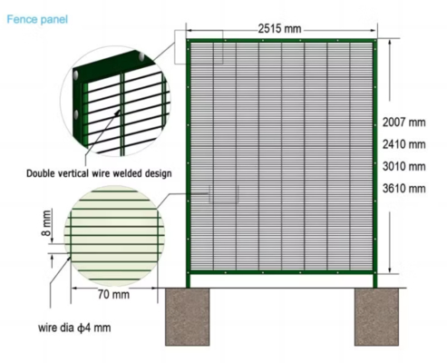 Carga pesada barata Jardín de plástico de metal prisión Estación de ferrocarril de alta seguridad 358 Recinto de malla de alambre antiescalada En venta