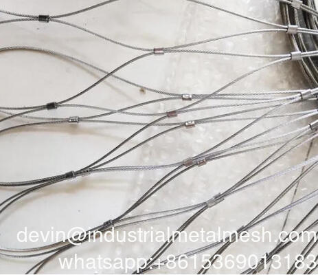 2.0mm 50*50mm Flexible SUS304 SUS316 Stainless Steel Wire Rope Mesh Anti-Rusting Protective Non-Rusting