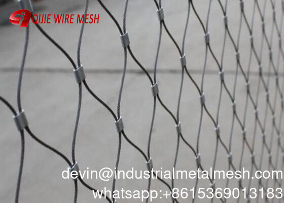 304/316 Hand Woven Stainless Steel Knotted Wire Rope Cable Mesh for Zoo Security Fence