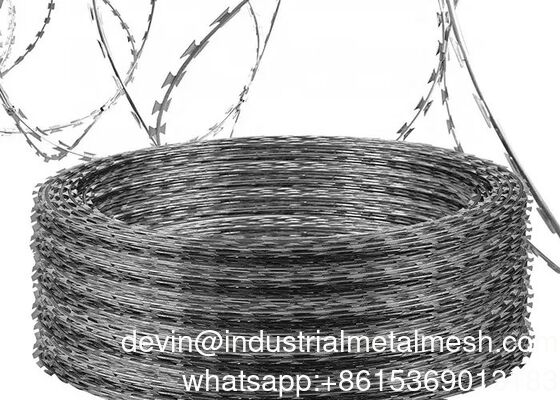 Cables galvanizados de alambre de púas de afeitar Concertina con cerca para la protección