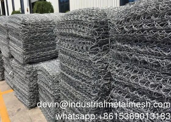 Gabión de alambre de acero galvanizado de bajo carbono para proyecto de conservación de agua