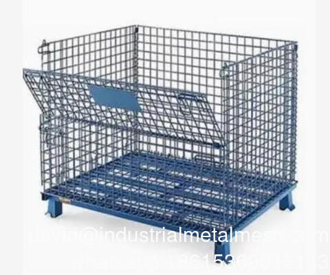 Contenedor de malla de alambre galvanizado de zinc de almacén para el embalaje logístico