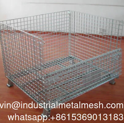 Cestas de malla de alambre junior plegable galvanizado de alta calidad con 1/2 puerta de caída