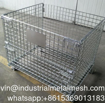 Cestas de malla de alambre junior plegable galvanizado de alta calidad con 1/2 puerta de caída