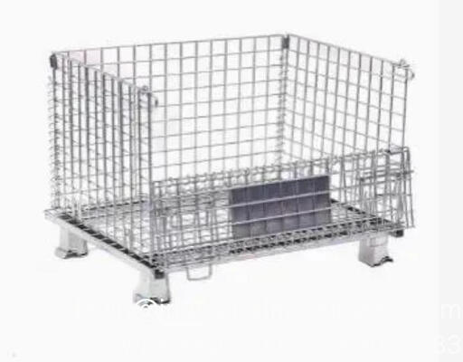 1200*1000 Contenedor de malla de alambre galvanizado de rodillo plegable para almacenes exteriores