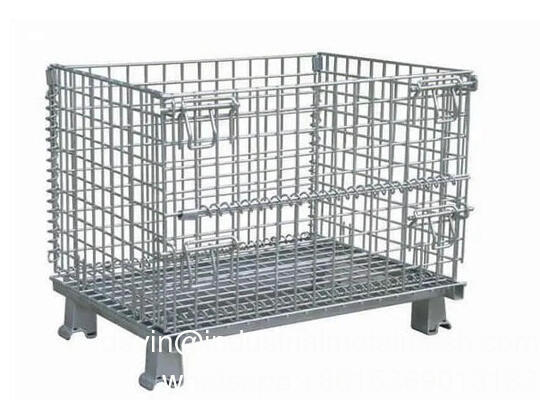 Contenedor de almacenamiento cestas de alambre plegables jaula de estiba contenedor de malla de alambre caja de paleta paleta de metal plegable
