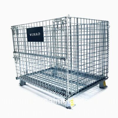 Cesta de malla de alambre de acero apilable de trabajo pesado personalizada almacenamiento duradero transporte logístico