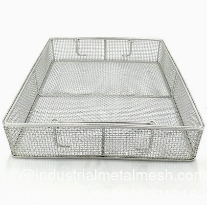 Cesta de red de metal personalizada Cesta de malla de alambre de acero inoxidable para freír cocinar