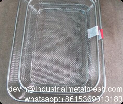 Cesta de malla de alambre tejido de acero inoxidable personalizada