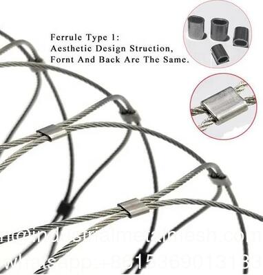 Malla de cable de cuerda de alambre anudado de acero inoxidable tejido a mano 304/316 flexible