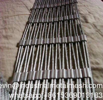 Malla de cable de acero inoxidable Ss 304 Ss 316 Malla de cable de acero inoxidable con férula en venta
