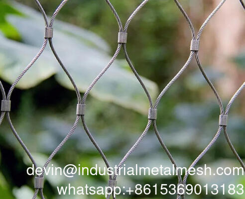 Venta de fábrica de malla de cuerda flexible de acero inoxidable - red de seguridad para el recinto del zoológico, para barandillas de escaleras, malla personalizada y diámetro de alambre