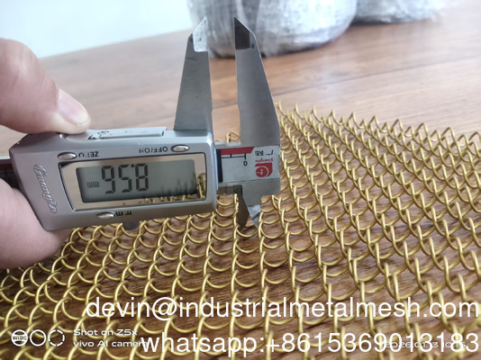 Material de base de alambre de acero 18ga * acabado de capa de polvo más oscuro - patrones espirales de latón satinado malla decorativa malla decorativa