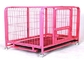 La jaula plegable de la perrera del cajón del perro del color de la malla de alambre rosada del metal puede modificado para requisitos particulares