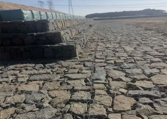 2 x 1 x 1 metro soldó con autógena las cestas de Gabion galvanizó hexagonal