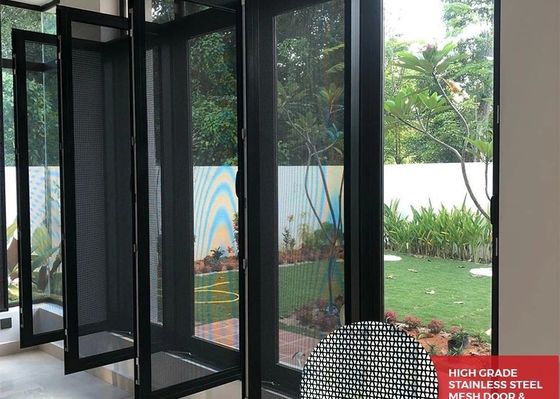 Protección contra robos duradera de acero inoxidable de malla 11 304 316 negro con revestimiento epoxi para ventanas