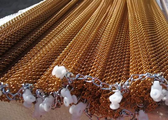 Acero inoxidable de oro para la decoración de la malla metálica de forma de diamante para cortinas o decoraciones