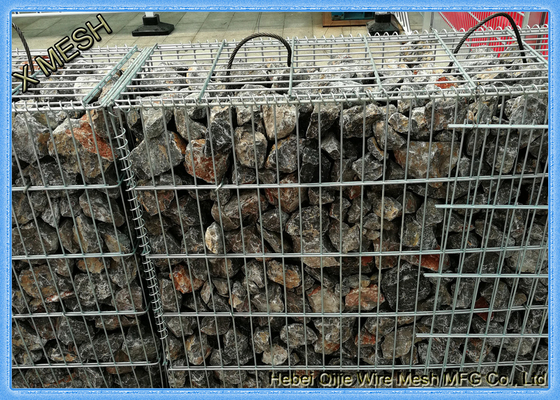 Cestas de Gabion soldadas con recubrimiento de zinc, Jaulas de Alambre Relleno de Piedra Cuadradas / Agujero Rectangular
