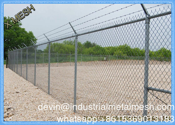 9 Gauge Galvanized Diamond Wire Mesh/PVC Plastic Vinyl Cyclone Chain Link Fence para carreteras y ferrocarriles Temporal