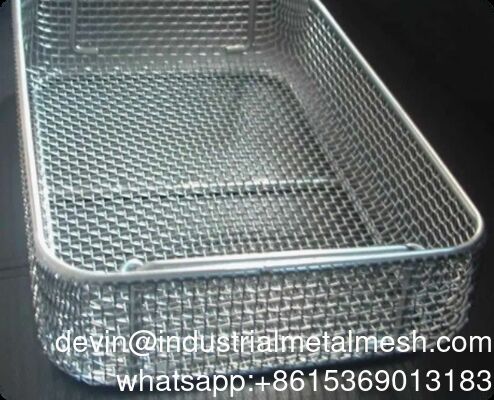 Cesta de limpieza y almacenamiento cuadrada de acero inoxidable de alta calidad apta para alimentos