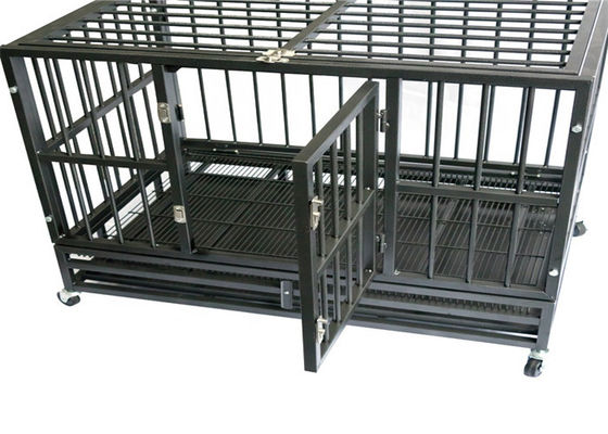 Cajón plegable grande resistente lujoso del perro, perrera plegable del perro con la rueda